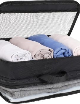 Double Sided Expandable Packing Cubes – Separate Clean and Dirty Clothes See Through Mesh Compression Packing Cubes for Travel, Efficient Packing Organizers for Road Trip, Cruise, Camping