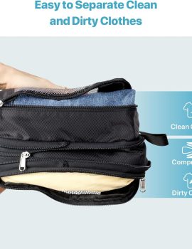 Double Sided Expandable Packing Cubes – Separate Clean and Dirty Clothes See Through Mesh Compression Packing Cubes for Travel, Efficient Packing Organizers for Road Trip, Cruise, Camping