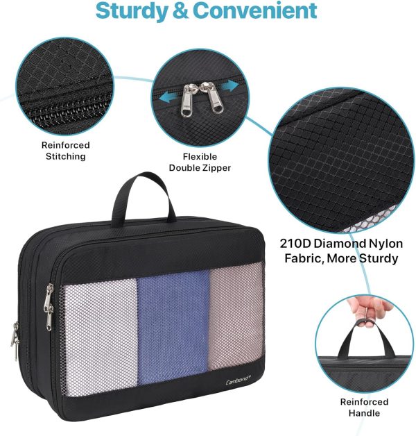 Double Sided Expandable Packing Cubes - Separate Clean and Dirty Clothes See Through Mesh Compression Packing Cubes for Travel, Efficient Packing Organizers for Road Trip, Cruise, Camping - Image 8