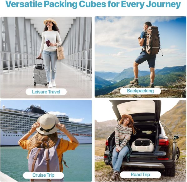 Double Sided Expandable Packing Cubes - Separate Clean and Dirty Clothes See Through Mesh Compression Packing Cubes for Travel, Efficient Packing Organizers for Road Trip, Cruise, Camping - Image 9
