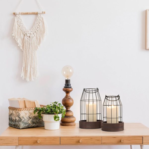 Rustic Farmhouse Lantern Decor Set of 2 - Stylish Decorative Lanterns for Your Living Room, Fireplace Mantle or Kitchen Dining Table - Modern Upscale Beauty for Your Entire Home - Image 7